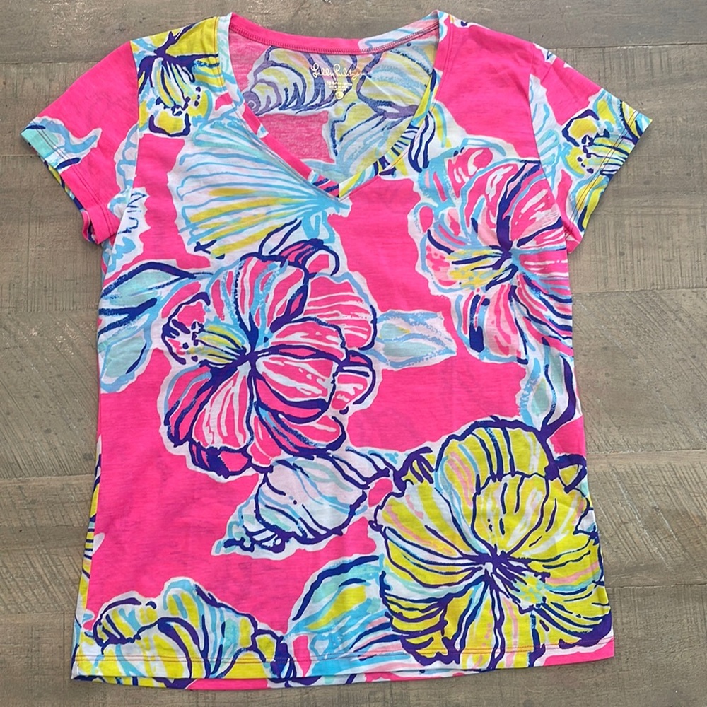 Lily Pulitzer Multicolored V-neck, Medium